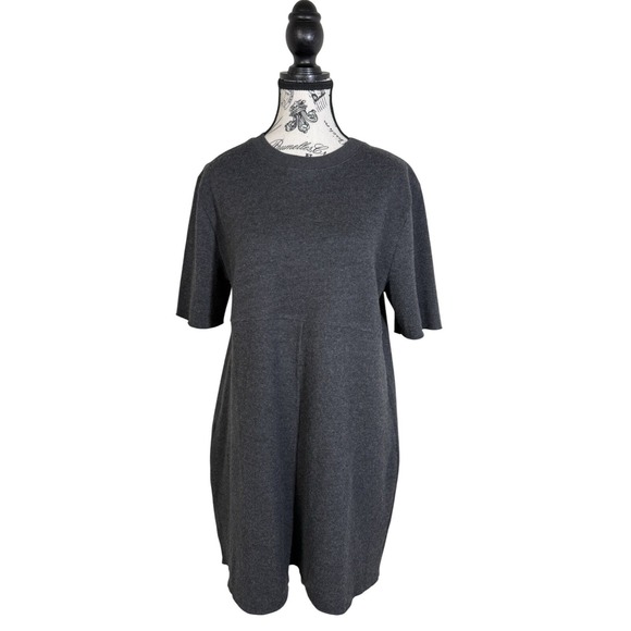 ZARA Women's Dress Size L Gray Short Sleeve Shift Dress Minimalist Casual - Picture 2 of 7